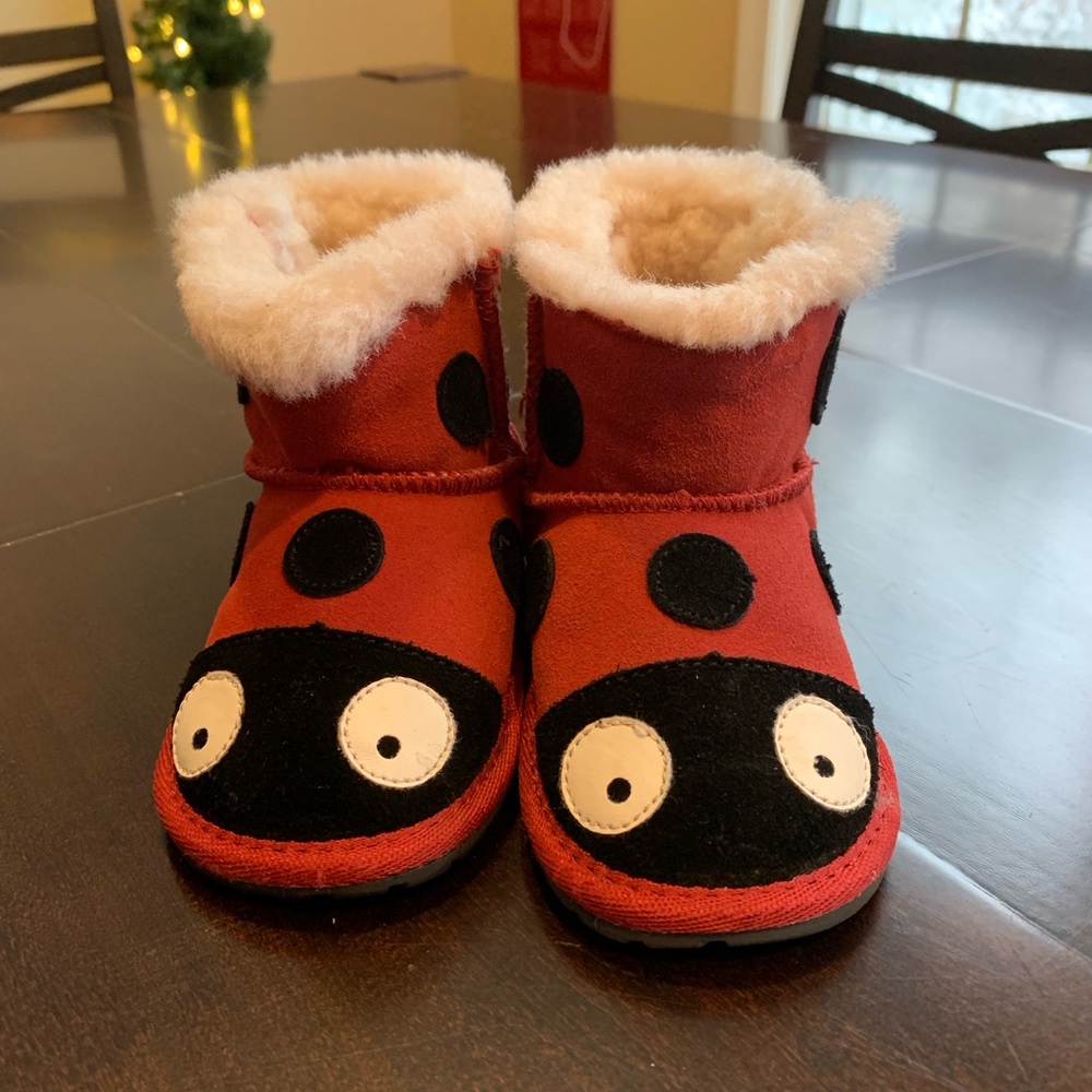 Girls lady bug boots